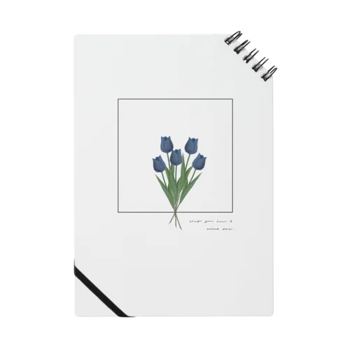 blue tulip bouquet , logo flame ノート