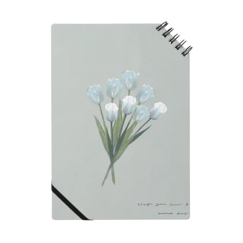 💐 mint green gray × white gray blue . Notebook