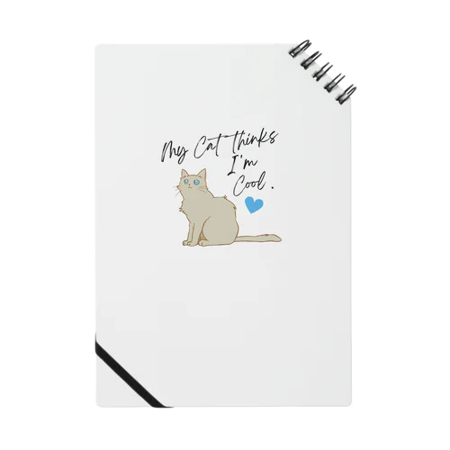 碧い瞳の猫のイラストグッズ Notebook