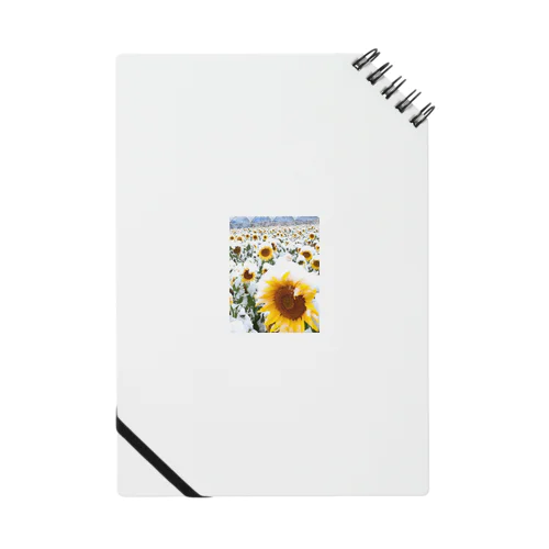 季節外れの雪の中のに咲く、季節外れのヒマワリ Notebook