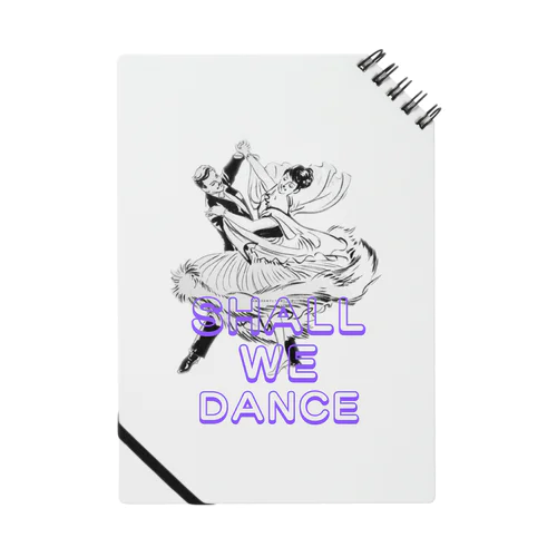 Shal We Dance（ブルー、白抜き） Notebook