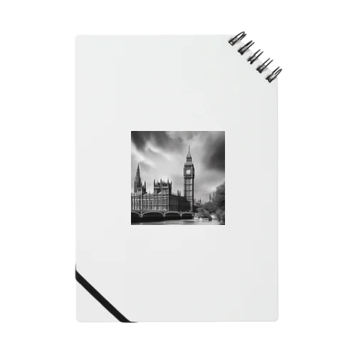 モノクロ　世界遺産　ウェストミンスター宮殿　ビッグベン Notebook