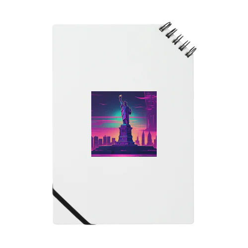 有名な観光スポットをイメージした画像：ニューヨーク自由市内の女神（アメリカ、ニューヨーク） Notebook