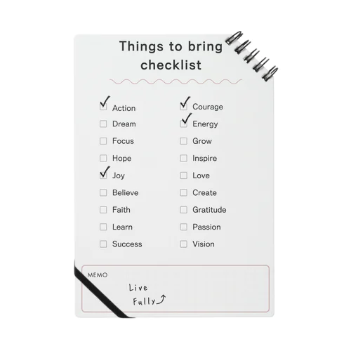 モチベーションチェックリスト　motivation checklist ノート