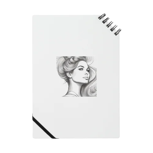 髪をかき上げる女性アートグッズ Notebook