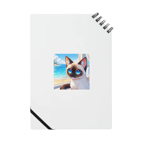 シャム猫のサファイヤ海に輝く Notebook