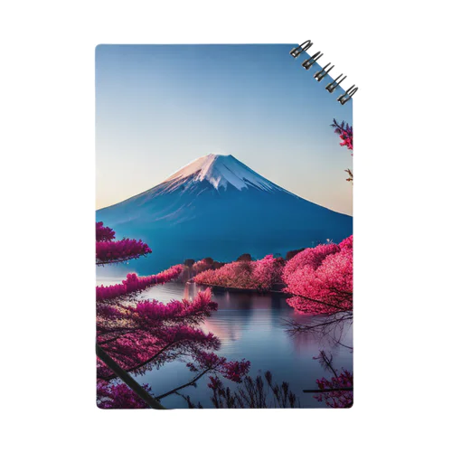 富士山と紅葉、そして湖のグッズ Notebook