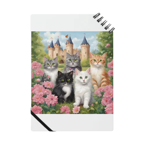 お城のお花畑と猫ちゃん ノート