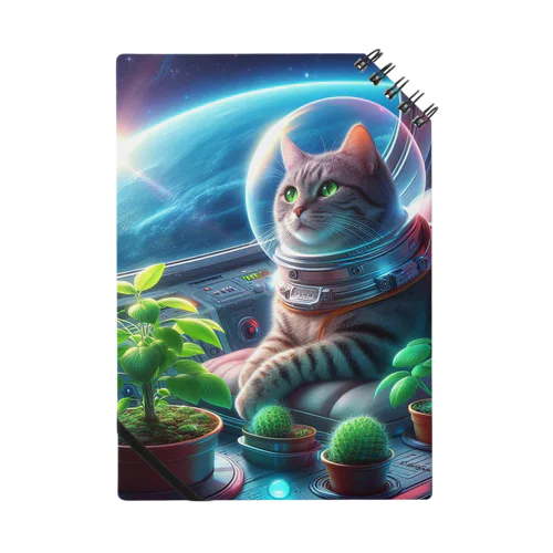 宇宙船で植物を育てながら宇宙旅行している猫 Notebook