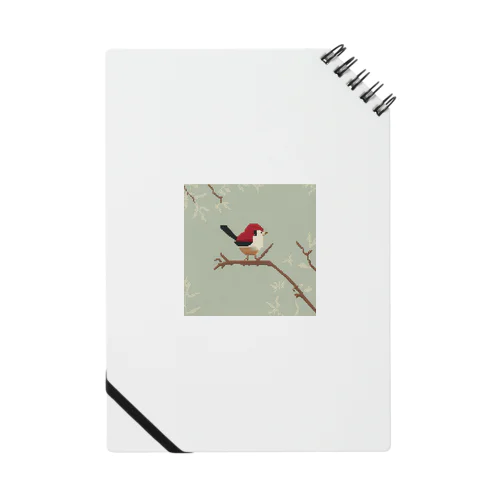 冬の枯れ木に止まり休んでいる可愛らしい雀 Notebook
