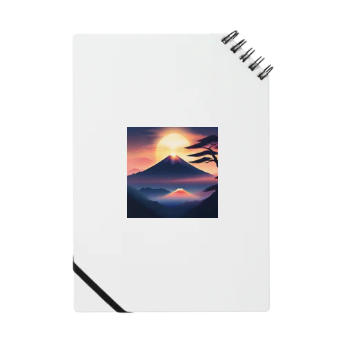神秘的な富士山のイラスト ノート