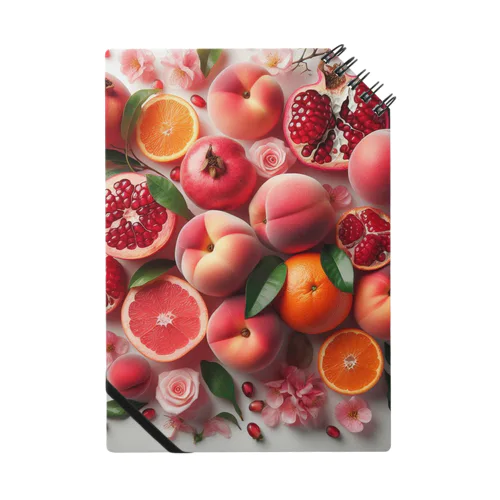 ざくろ、桃、柑橘の実/Pomegranate,Peach,Citrus Notebook