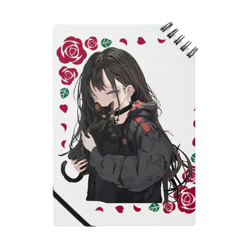 黒猫を抱いた少女　赤薔薇 ノート