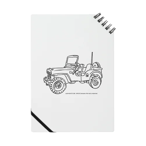 Jeep イラスト ライン画 Notebook