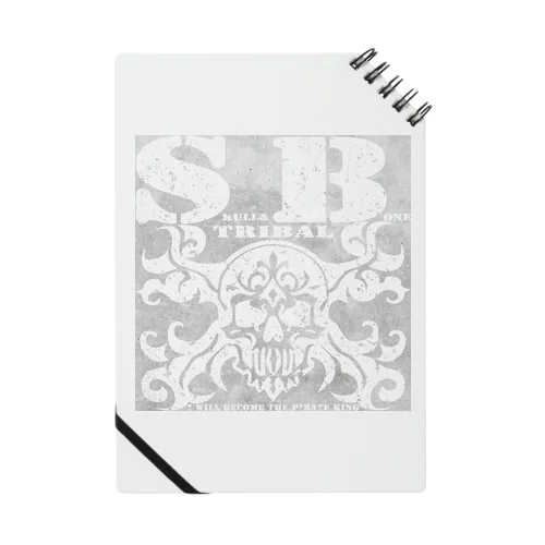 SKULL&BONE TRIBAL GRUNGE WHT ON CONCRETE Notebook