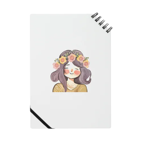 水彩画　花冠の少女 Notebook