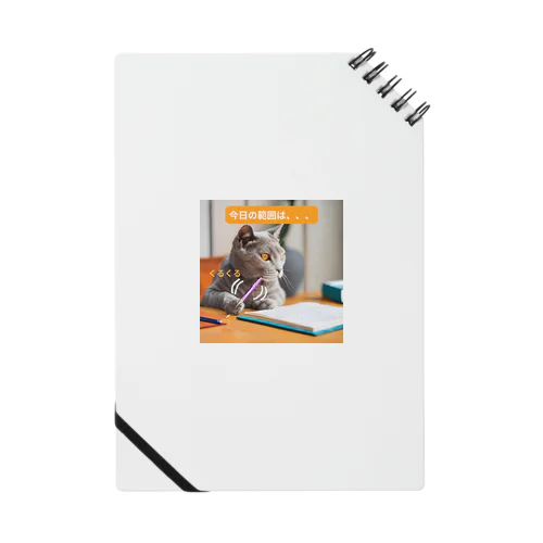 【猫ミーム風】勉強する猫 Notebook