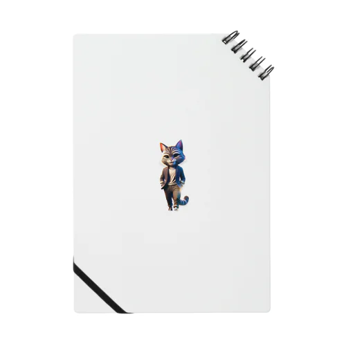 このイラストは、スタイリッシュでクールな猫の擬人化が描かれています。 ノート