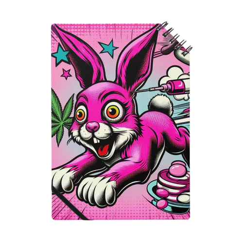 HAPPYピンクのウサギ ノート