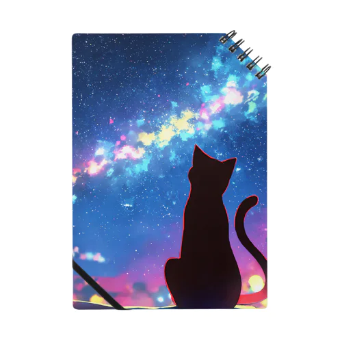 風景_星空と猫001 Notebook