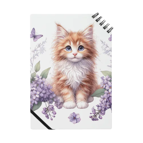 子猫とお花 ノート