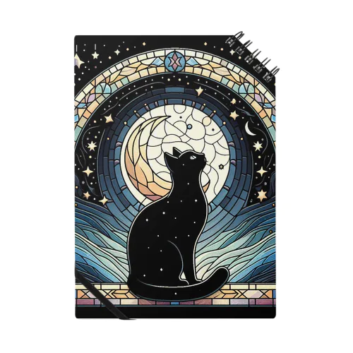 Vetrata＊月と黒猫 ステンドグラスデザイン ノート
