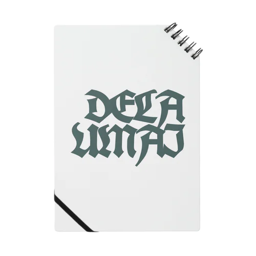 dela umai ロックロゴTシャツ ノート