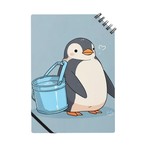 かわいいペンギンとおもちゃのバケツ Notebook