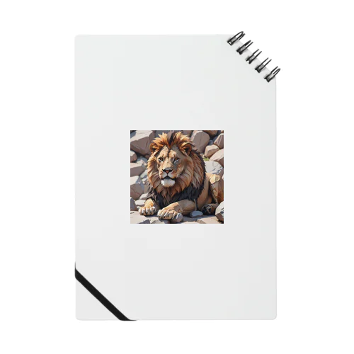 岩場に座るライオンの様子。 Notebook