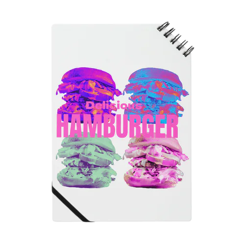 Delicious HAMBURGER🍔ネオン4カラーバーガー Notebook
