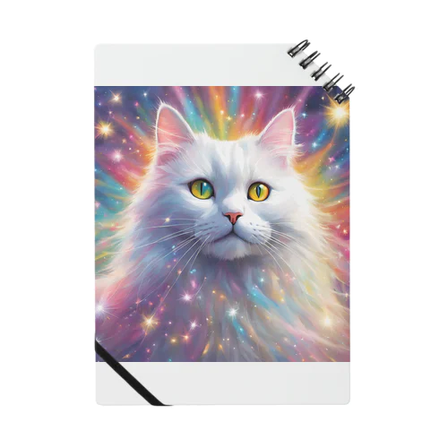 虹色に輝くかわいい白猫ちゃん2 Notebook