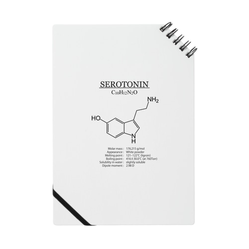 セロトニン(精神安定・感情コントロール)：化学：化学構造・分子式 Notebook