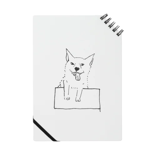 舌を出してエサをねだりながらも自分のほうが遥かに格上であると理解している強い意志を持った犬 Notebook