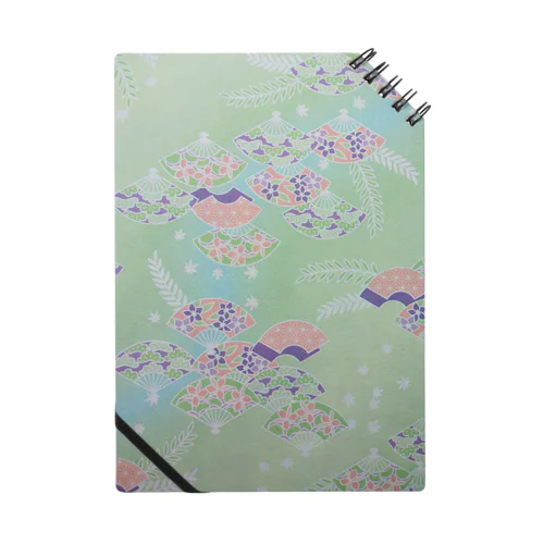 扇と花の和柄 Notebook