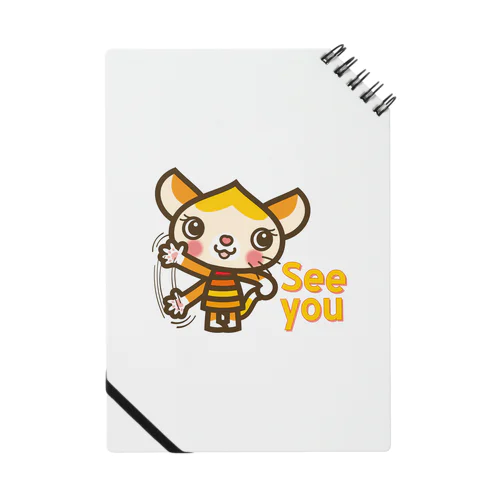 マロンヘッドのネコ”see you” Notebook