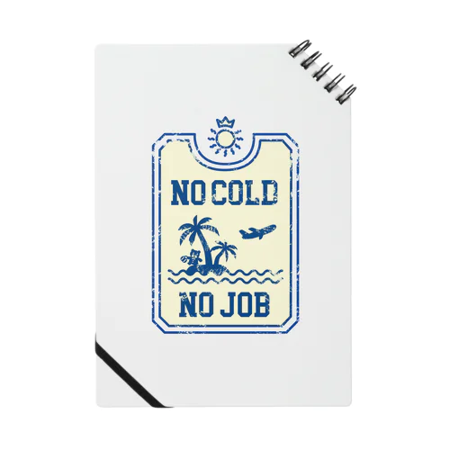 冬と仕事のない国の入国スタンプ(紺とレモン色) Notebook
