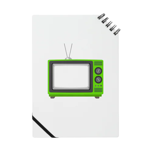 レトロな昭和の可愛い緑色テレビのイラスト 画面オン Notebook