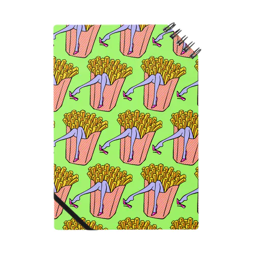 魅惑のフライドポテト🍟　GULTY PLEASURE FRENCH FRIES GREEN Notebook