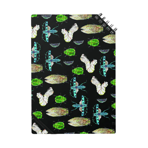 Black chic insects Notebook