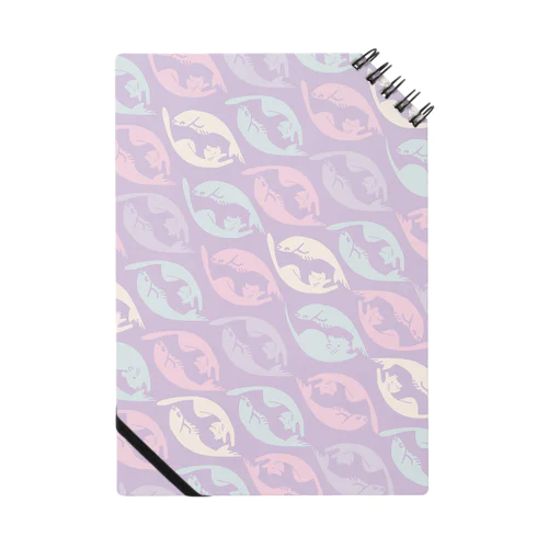 猫魚鼠紋【紫】 ノート