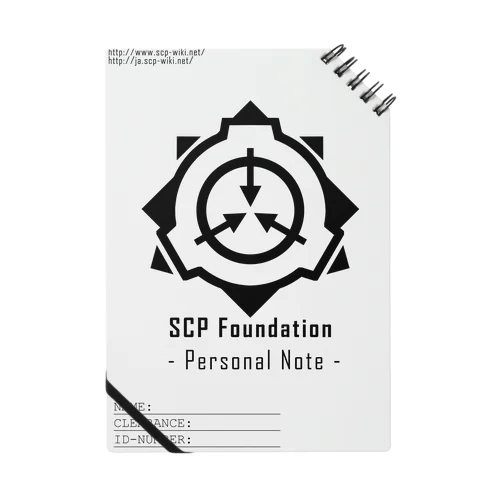 SCP財団ロゴグッズ-ノート黒[SCP Foundation] ノート