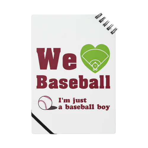 We love Baseball(レッド) ノート