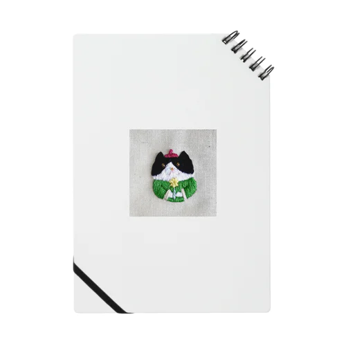 花をもった猫さん（Green） Notebook
