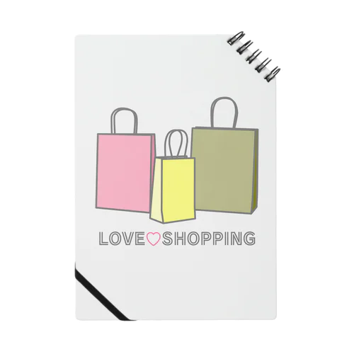 紙袋 LOVE SHOPPING ノート