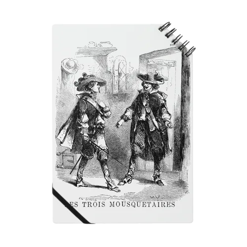 大デュマ『三銃士』初版本(1844年）よりダルタニヤンとロシュフォール伯爵 ノート