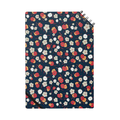 White, gray, pink and red flowers 1929 Notebook