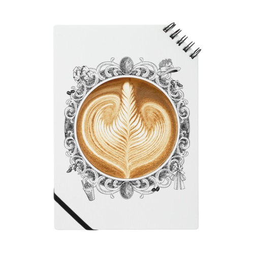 【Lady's sweet coffee】ラテアート エレガンスリーフ / With accessories Notebook
