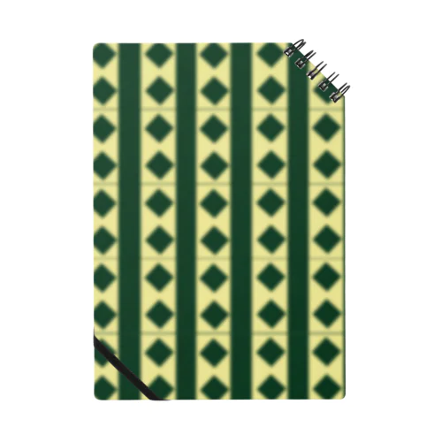緑×クリームチェック Notebook