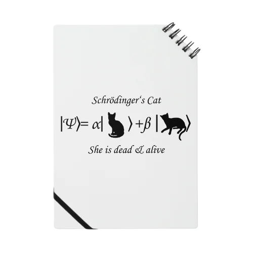 シュレーディンガーの猫（黒字） Notebook