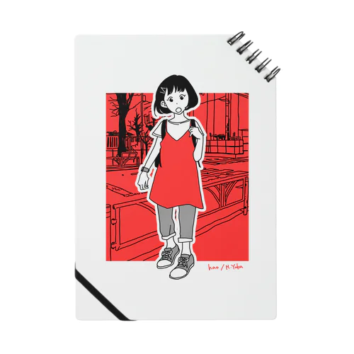 女の子イラスト赤 Notebook